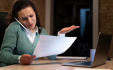 multitasking to sort out documents